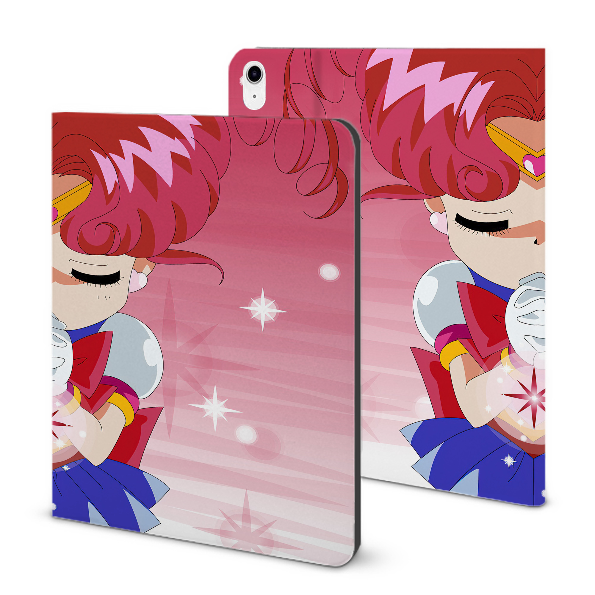 （画像用） 美少女戦士セーラームーン Sailor Moon IPad ケース ブック型 PUレザー TPU 耐衝撃 軽量 薄型 ペン収納なし 全面保護 IPad 各モデル対応